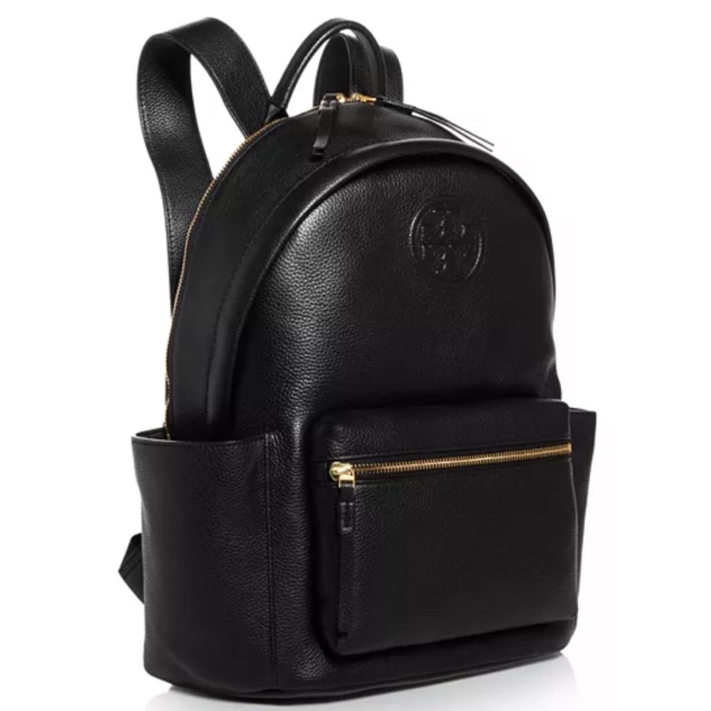 Tory Burch Perry Bombe Black Leather Backpack - Picture 4 of 9
